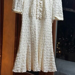 Shoshanna Cream Lace Cropped Sleeve Dress NWT